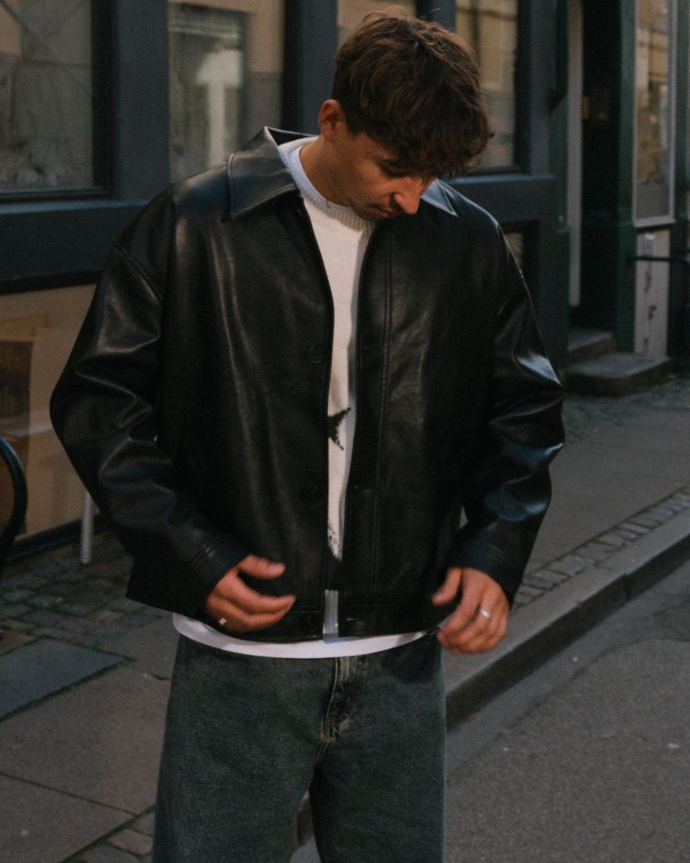 Leather jacket Black | Skagen - clothing.dk